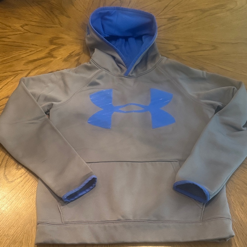Under Armour Gray Hoodie with Blue Logo